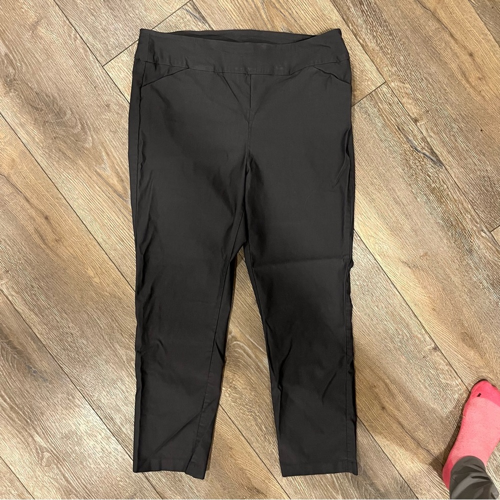 Tribal pull on Dress Pants Size 16 Black Stretch straight leg Career Work travel